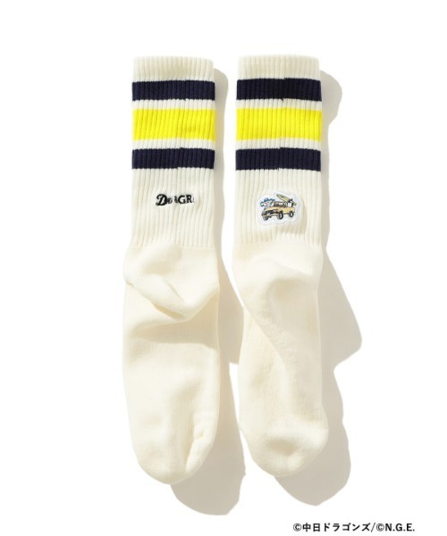 BEAMS JAPAN（ビームス　ジャパン）の「【大名古屋展2025】【別注】愛知トヨタ / Dra&GRA ラインソックス（ソックス/靴下・メンズ・レッド/イエロー・ONE SIZE）」の5枚目の写真