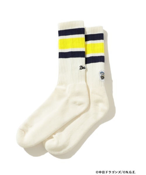 BEAMS JAPAN（ビームス　ジャパン）の「【大名古屋展2025】【別注】愛知トヨタ / Dra&GRA ラインソックス（ソックス/靴下・メンズ・レッド/イエロー・ONE SIZE）」の4枚目の写真