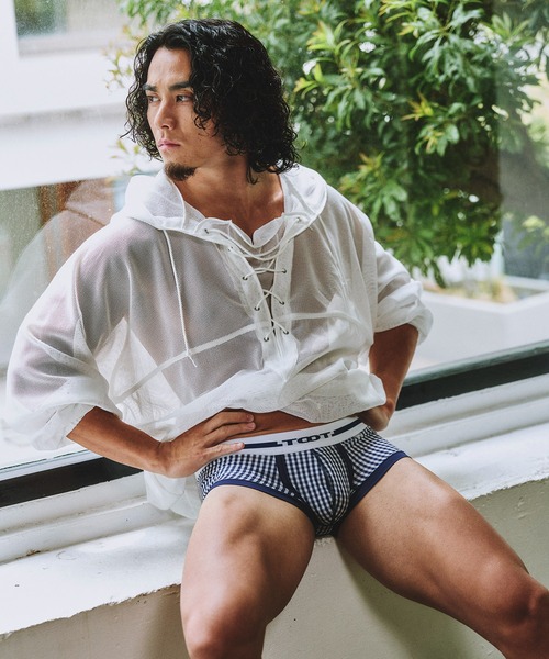 TOOT(トゥート)の「ギンガムチェック ボクサー III(ボクサーパンツ・メンズ・パープル/ネイビー/イエロー/スカイブルー・X-LARGE/LARGE/MEDIUM/SMALL)」の3枚目の写真