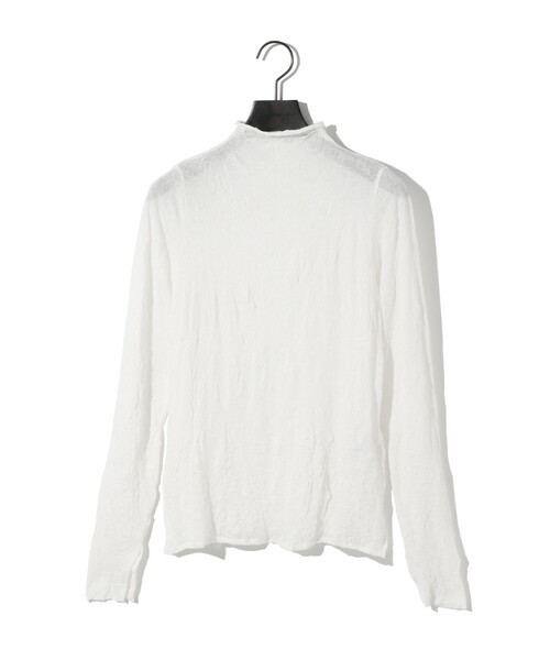 MIDIUMISOLID（ミディウミソリッド）の「MIDIUMISOLID for Ladies シアーハイネックインナー（Tシャツ/カットソー・レディース・チャコールグレー/オフホワイト/ピンク/ブラック/ベージュ・FREE）」の2枚目の写真