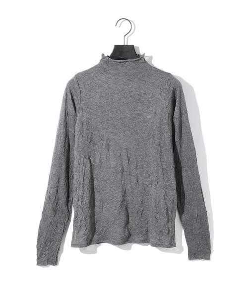 MIDIUMISOLID（ミディウミソリッド）の「MIDIUMISOLID for Ladies シアーハイネックインナー（Tシャツ/カットソー・レディース・チャコールグレー/オフホワイト/ピンク/ブラック/ベージュ・FREE）」の4枚目の写真