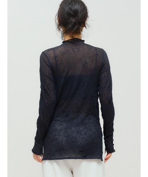 MIDIUMISOLID（ミディウミソリッド）の「MIDIUMISOLID for Ladies シアーハイネックインナー（Tシャツ/カットソー・レディース・チャコールグレー/オフホワイト/ピンク/ブラック/ベージュ・FREE）」の10枚目の写真