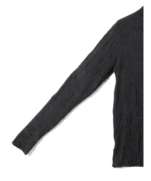 MIDIUMISOLID（ミディウミソリッド）の「MIDIUMISOLID for Ladies シアーハイネックインナー（Tシャツ/カットソー・レディース・チャコールグレー/オフホワイト/ピンク/ブラック/ベージュ・FREE）」の16枚目の写真