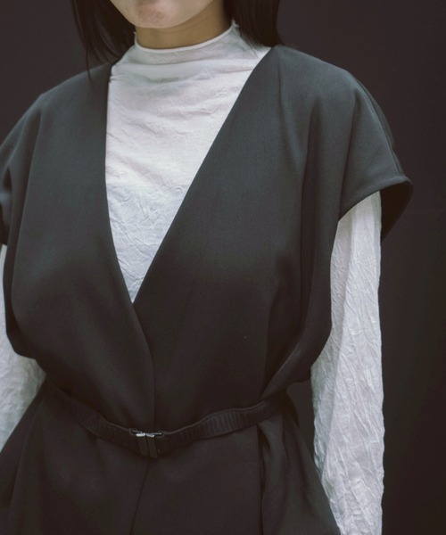 MIDIUMISOLID（ミディウミソリッド）の「MIDIUMISOLID for Ladies シアーハイネックインナー（Tシャツ/カットソー・レディース・チャコールグレー/オフホワイト/ピンク/ブラック/ベージュ・FREE）」の21枚目の写真