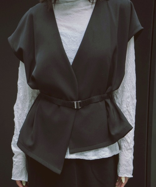 MIDIUMISOLID（ミディウミソリッド）の「MIDIUMISOLID for Ladies シアーハイネックインナー（Tシャツ/カットソー・レディース・チャコールグレー/オフホワイト/ピンク/ブラック/ベージュ・FREE）」の22枚目の写真