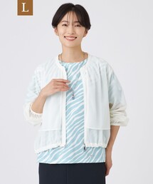 シアー」に該当するレディースのノーカラージャケット