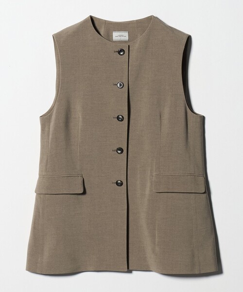 green label relaxing（グリーンレーベルリラクシング）の「パウダリー ノーカラー ジレ（ベスト・レディース・ライトグレー/ブラック/モカ/その他1・FREE）」の4枚目の写真