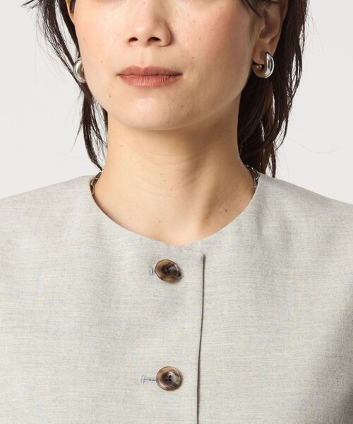 green label relaxing（グリーンレーベルリラクシング）の「パウダリー ノーカラー ジレ（ベスト・レディース・ライトグレー/ブラック/モカ/その他1・FREE）」の5枚目の写真