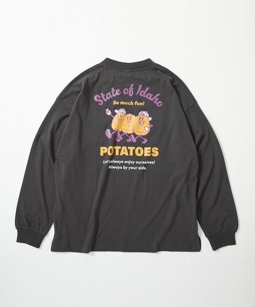 devirock(デビロック)の「綿100% 大人 デビラボ プリント 袖リブ 長袖Tシャツ(Tシャツ/カットソー・レディース・ブラック系その他/グレー系その他/ピンク系その他/ブラック系その他2/イエロー系その他/レッド系その他/グリーン系その他/ブルー系その他/グレー系その他2/ピンク系その他2/グレー系その他3・M/L/LL)」の3枚目の写真