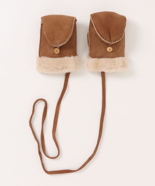 EMU Australia（エミューオーストラリア）の「Montana Mittens（手袋・レディース・ベージュ/グレー・MEDIUM/SMALL）」の4枚目の写真