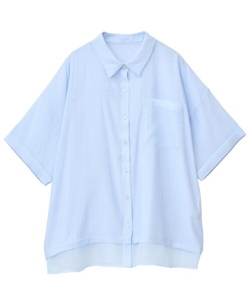 Green　Parks（グリーンパークス）の「裾レイヤードショートスリーブシャツⅡ（シャツ/ブラウス・レディース・ベージュ/サックスブルー/ブラック/オフホワイト・FREE）」の13枚目の写真