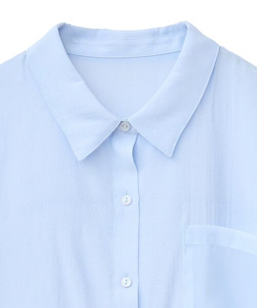 Green　Parks（グリーンパークス）の「裾レイヤードショートスリーブシャツⅡ（シャツ/ブラウス・レディース・ベージュ/サックスブルー/ブラック/オフホワイト・FREE）」の5枚目の写真