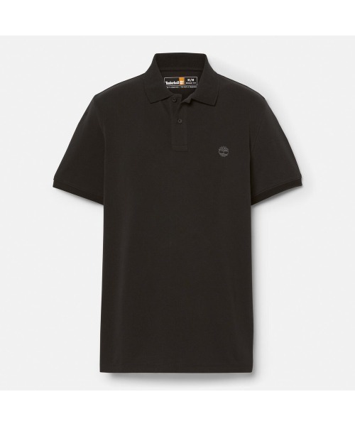 Timberland（ティンバーランド）の「半袖 ロゴ ポロシャツ メンズ（ポロシャツ・メンズ・ブラック×ブラック・XX-LARGE/X-LARGE/SMALL/MEDIUM/LARGE）」の4枚目の写真