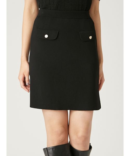 FRAY I.D（フレイアイディー）の「フラップデザインニットミニスカート（スカート・レディース・イエロー/ブラック/グレー・F）」の9枚目の写真