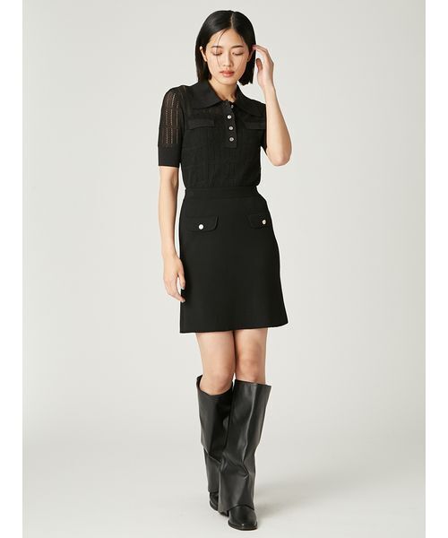 FRAY I.D（フレイアイディー）の「フラップデザインニットミニスカート（スカート・レディース・イエロー/ブラック/グレー・F）」の18枚目の写真