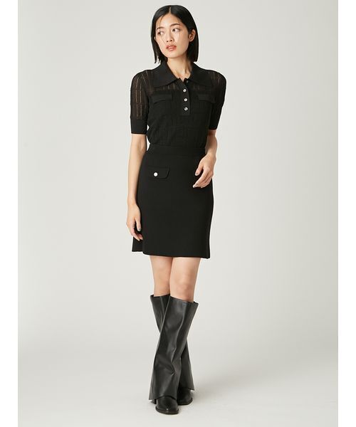 FRAY I.D（フレイアイディー）の「フラップデザインニットミニスカート（スカート・レディース・イエロー/ブラック/グレー・F）」の19枚目の写真