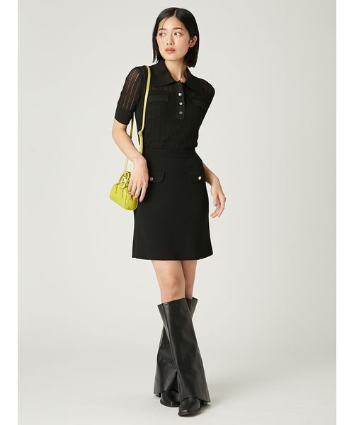 FRAY I.D（フレイアイディー）の「フラップデザインニットミニスカート（スカート・レディース・イエロー/ブラック/グレー・F）」の20枚目の写真