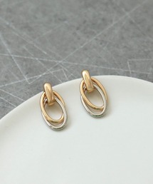 コンビメタルオーバルピアス
