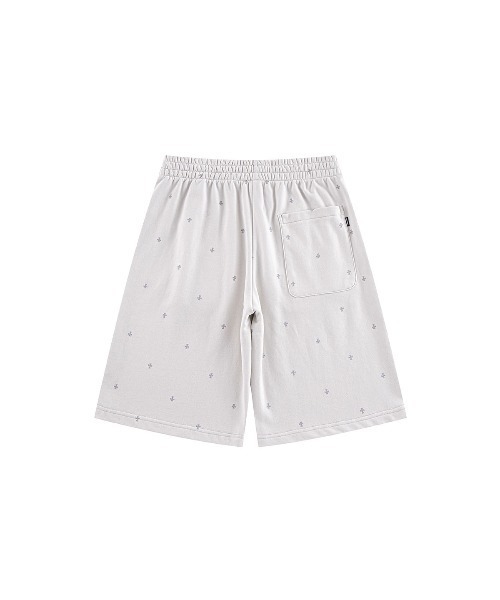 UNKNOWN LONDON（アンノウン・ロンドン）の「ショーツ｜Tiny Cross Glitter Baggy Sweat Shorts｜Unknown London（スウェットパンツ・メンズ・ブラック/オフホワイト・X-LARGE/LARGE/MEDIUM/SMALL）」の8枚目の写真