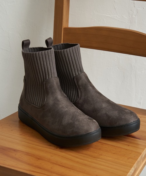ikka（イッカ）の「ニットスニーカーブーツ（ブーツ・レディース・チャコールグレー/ブラック/ベージュ/その他1・M/L）」の3枚目の写真