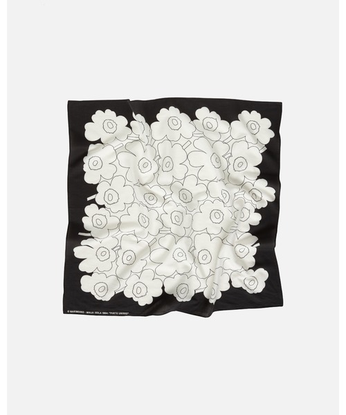 marimekko(マリメッコ)の「【一部店舗・オンラインストア限定】Keskio Piirto Unikko / scarf(ストール/ショール・レディース・ライトブルー/ホワイト×ブラック・FREE)」の10枚目の写真