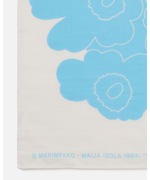 marimekko(マリメッコ)の「【一部店舗・オンラインストア限定】Keskio Piirto Unikko / scarf(ストール/ショール・レディース・ライトブルー/ホワイト×ブラック・FREE)」の6枚目の写真