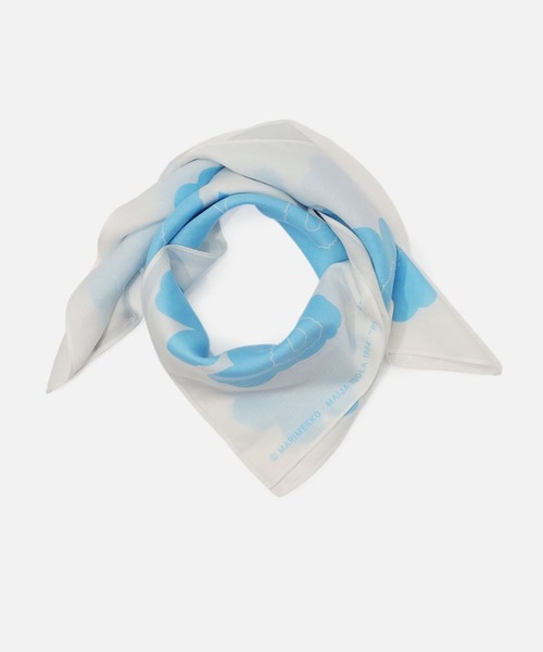 marimekko(マリメッコ)の「【一部店舗・オンラインストア限定】Keskio Piirto Unikko / scarf(ストール/ショール・レディース・ライトブルー/ホワイト×ブラック・FREE)」の3枚目の写真
