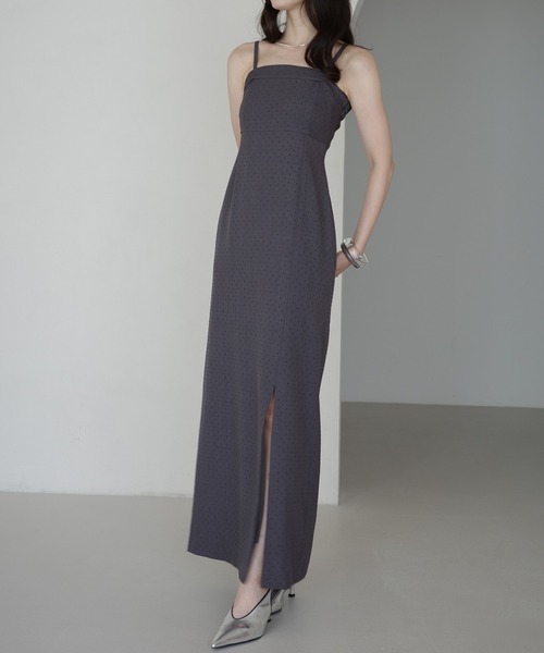 yuu et mii エイミー Ines イネス ワンピース チュールミックスニットツイードコンビネゾン(XS IVORY): ONEPIECE
