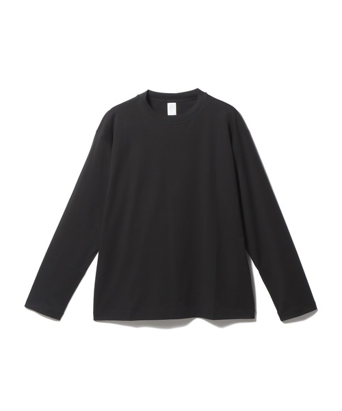 ESTNATION（エストネーション）の「GOOD PEOPLE GOOD STITCHING GOOD PRODUCT for ESTNATION / コットンスムース ロングスリーブTシャツ（Tシャツ/カットソー・レディース・ネイビー/ホワイト/ブラック/グレイッシュベージュ・FREE）」の3枚目の写真