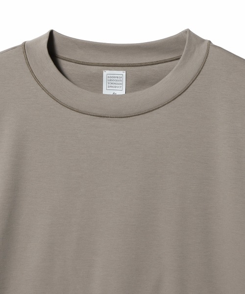 ESTNATION（エストネーション）の「GOOD PEOPLE GOOD STITCHING GOOD PRODUCT for ESTNATION / コットンスムース ロングスリーブTシャツ（Tシャツ/カットソー・レディース・ネイビー/ホワイト/ブラック/グレイッシュベージュ・FREE）」の6枚目の写真