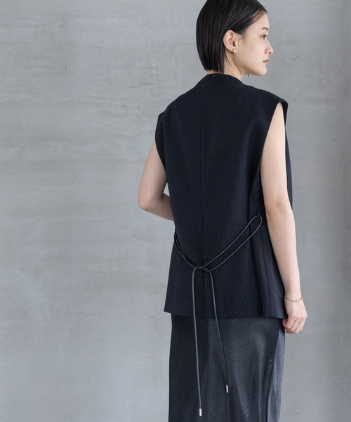 A part by（アパートバイ）の「【セットアップ対応】Ｗライクノーカラーベスト（ベスト・レディース・ネイビー/グレー系その他4/ブラウン系その他・FREE）」の4枚目の写真