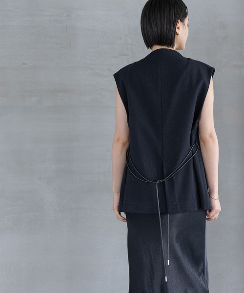 A part by（アパートバイ）の「【セットアップ対応】Ｗライクノーカラーベスト（ベスト・レディース・ネイビー/グレー系その他4/ブラウン系その他・FREE）」の5枚目の写真