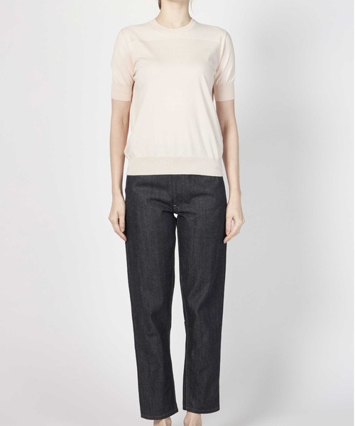 JIL SANDER（ジルサンダー）の「JIL SANDER T-SHIRT KNIT（ニット/セーター・レディース・ネイビー/ライトピンク・34/32）」の2枚目の写真