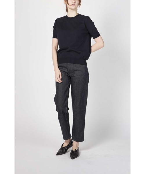 JIL SANDER（ジルサンダー）の「JIL SANDER T-SHIRT KNIT（ニット/セーター・レディース・ネイビー/ライトピンク・34/32）」の5枚目の写真