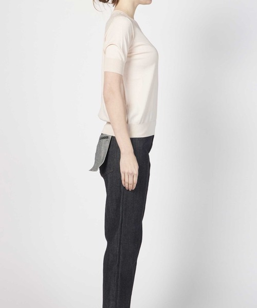 JIL SANDER（ジルサンダー）の「JIL SANDER T-SHIRT KNIT（ニット/セーター・レディース・ネイビー/ライトピンク・34/32）」の12枚目の写真
