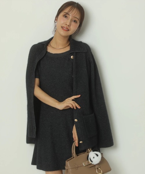 Apuweiser-riche（アプワイザーリッシェ）の「ふわふわ半袖スクエアニットワンピース（ワンピース・レディース・ボルドー/ホワイト/グレー・2/1）」の22枚目の写真