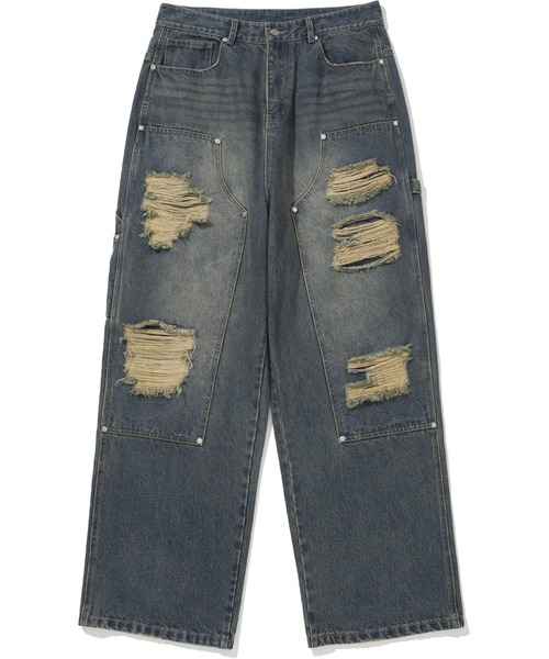 NOT4NERD/ノットフォーナード/Destryed Double Knee Pants（デニム