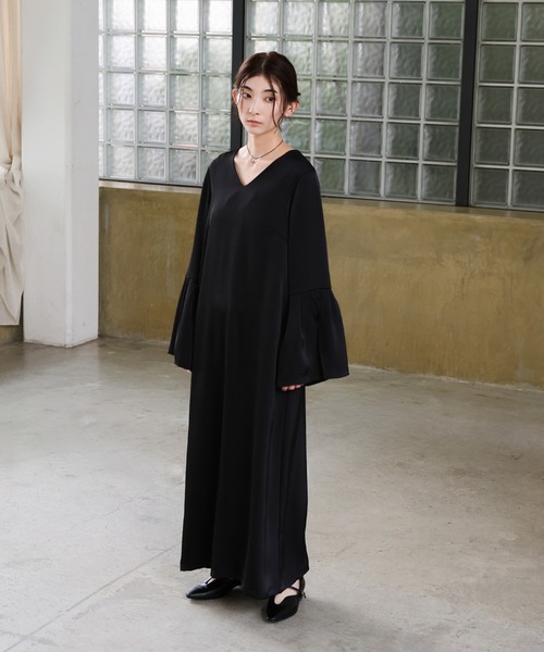 select MOCA(セレクトモカ)の「【オケージョン/結婚式】スリットスリーブVネックワンピース(ドレス・レディース・ブラウン/ブラック・MEDIUM/LARGE)」の18枚目の写真