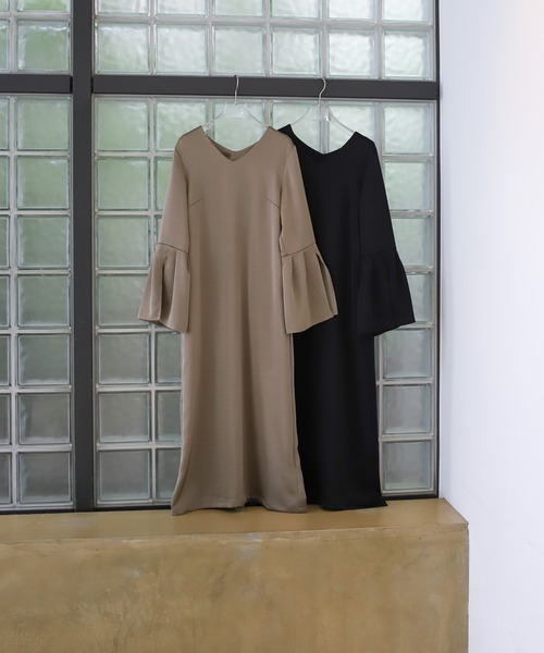 select MOCA(セレクトモカ)の「【オケージョン/結婚式】スリットスリーブVネックワンピース(ドレス・レディース・ブラウン/ブラック・MEDIUM/LARGE)」の10枚目の写真