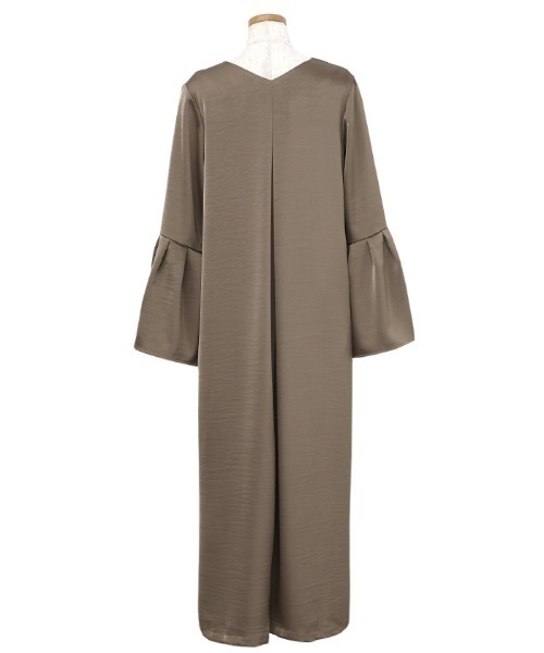 select MOCA(セレクトモカ)の「【オケージョン/結婚式】スリットスリーブVネックワンピース(ドレス・レディース・ブラウン/ブラック・MEDIUM/LARGE)」の4枚目の写真