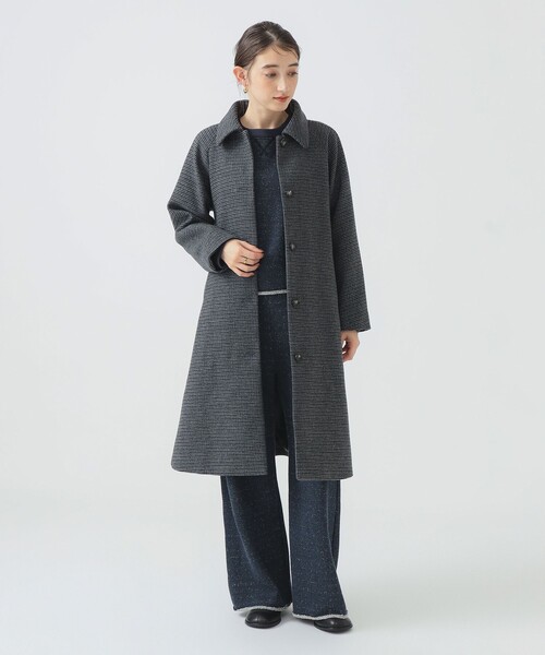 セール】チェック ステンカラーコート（ステンカラーコート）｜B:MING