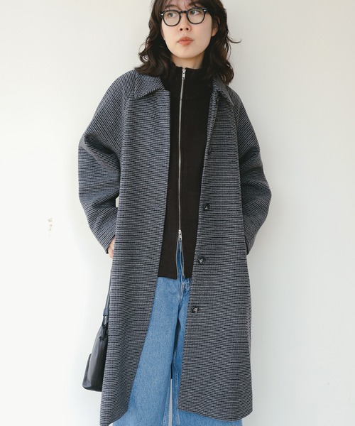 B:MING by BEAMS(ビーミングバイビームス)の「チェック ステンカラーコート(ステンカラーコート・レディース・グレー/ブラウン・SMALL/LARGE/MEDIUM)」の14枚目の写真