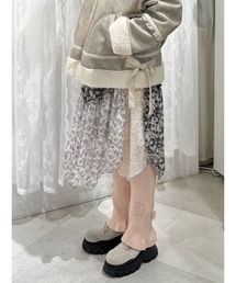 お花のリブニットパンツ