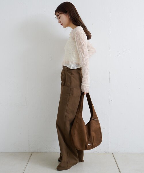 Kastane（カスタネ）の「【新色追加/低身長サイズ/2サイズ展開】スタッズサイドポケットパンツ（その他パンツ・レディース・ベージュ/ブラウン/ダークブラウン・1/0）」の12枚目の写真