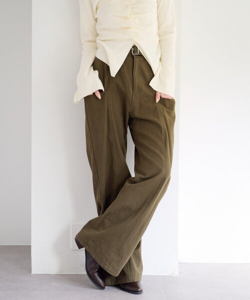 Kastane（カスタネ）の「【新色追加/低身長サイズ/2サイズ展開】スタッズサイドポケットパンツ（その他パンツ・レディース・ベージュ/ブラウン/ダークブラウン・1/0）」の16枚目の写真