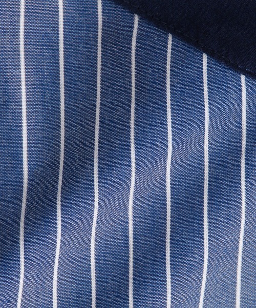 VICKY（ビッキー）の「ストライプフェイスキーネックブラウス≪洗濯機で洗える≫（シャツ/ブラウス・レディース・ホワイト系その他/ダークネイビー/ブラウン系その他・M）」の20枚目の写真