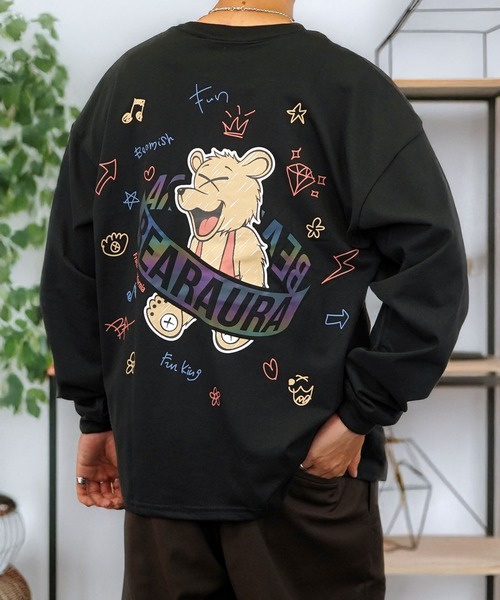 Burner(バーナー)の「【GROOVY STORE】袖&バックプリントワイドシルエットロングスリーブT 韓国系 速乾 UVカット(Tシャツ/カットソー・メンズ・A/B/E/F/C/D/G/H/その他1/その他2/その他4/その他3・M/L/LL)」の4枚目の写真