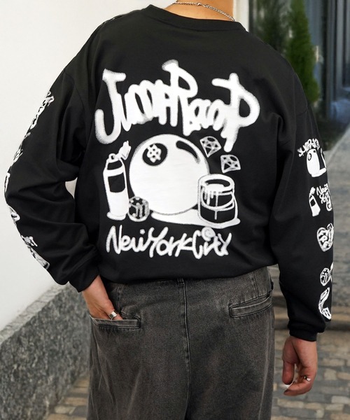 Burner(バーナー)の「【GROOVY STORE】袖&バックプリントワイドシルエットロングスリーブT 韓国系 速乾 UVカット(Tシャツ/カットソー・メンズ・A/B/E/F/C/D/G/H/その他1/その他2/その他4/その他3・M/L/LL)」の11枚目の写真