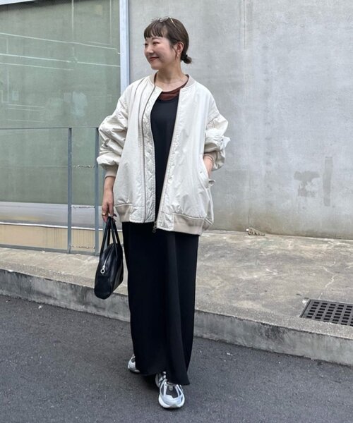 CIAOPANIC TYPY（チャオパニックティピー）の「累計販売数２万枚！【新色登場/ユニセックス】ボリュームスリーブMA-1（MA-1・レディース・ブラック/オフホワイト/カーキ/ブラウン・ONE SIZE）」の9枚目の写真