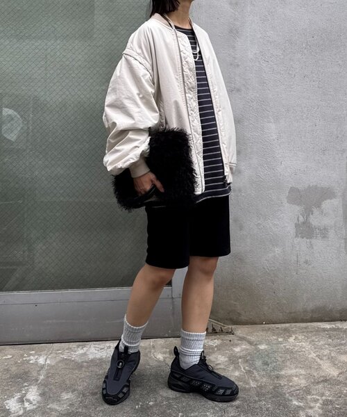 CIAOPANIC TYPY（チャオパニックティピー）の「累計販売数２万枚！【新色登場/ユニセックス】ボリュームスリーブMA-1（MA-1・レディース・ブラック/オフホワイト/カーキ/ブラウン・ONE SIZE）」の18枚目の写真